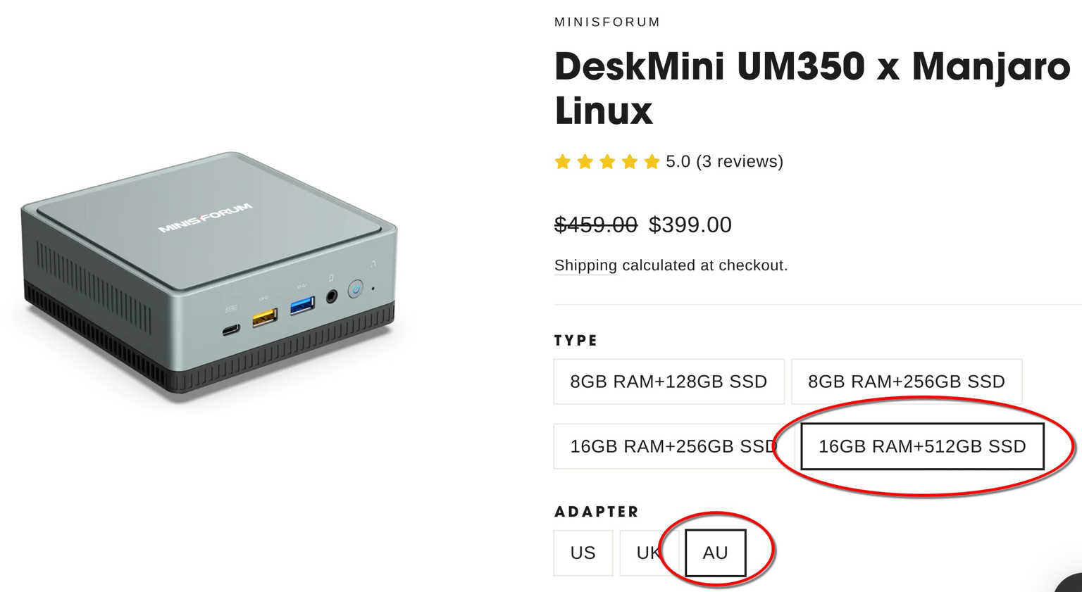 MinisForum DeskMini UM350 with Manjaro Linux pre-installed